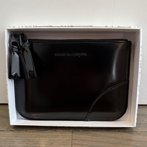 Comme des Garcons Handbags - Comme des Garcons Black Glossy Zipper Medley Wallet /Clutch NWT IN BOX